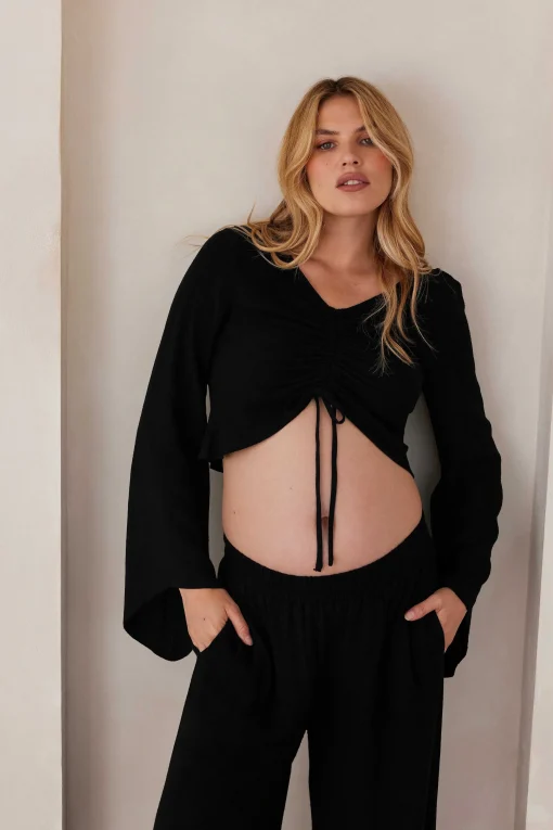 BUMPSUIT Drawstring Linen Top| Tops & Bodysuits