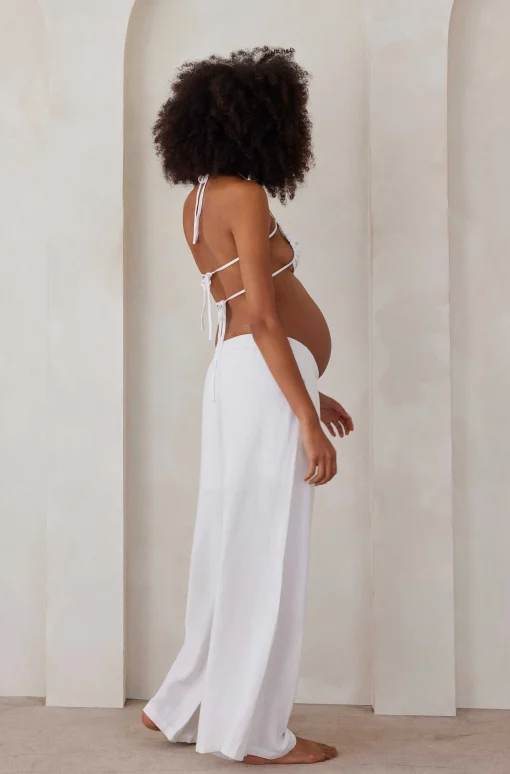 BUMPSUIT Ruched Linen Crop Top| Tops & Bodysuits