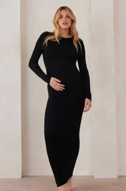 BUMPSUIT Soft Rib Maxi Long Sleeve Dress| Dresses